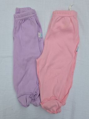 i play. Set Of 2 Pink/Lavender Newborn Elastic Waist Pants